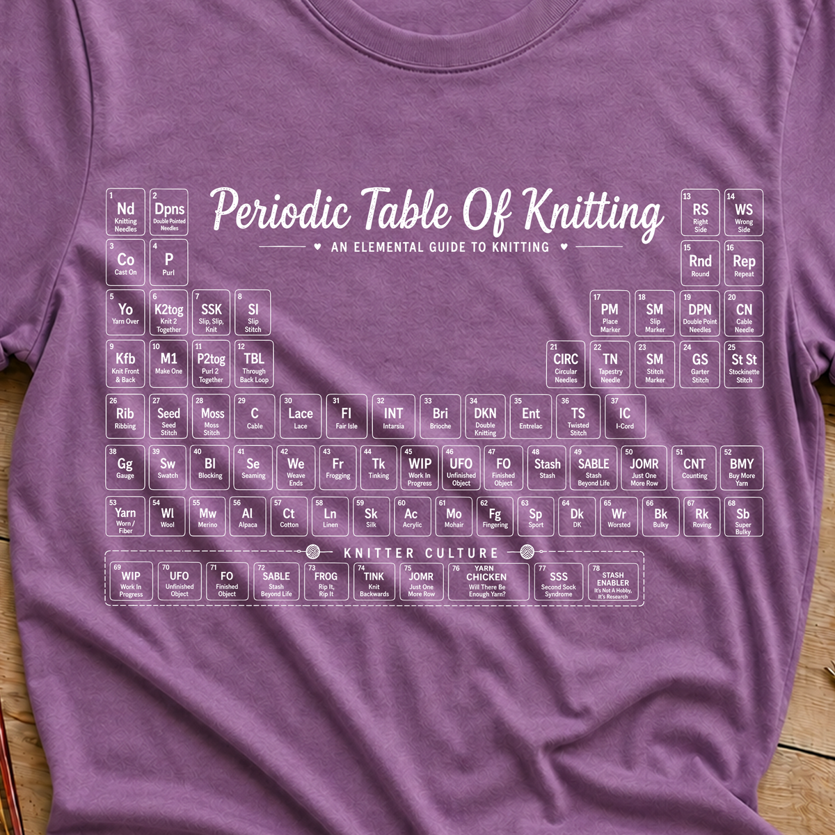 Periodic Table Of Knitting T-Shirt