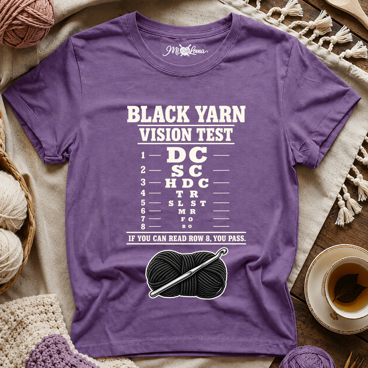 Black Yarn Vision Test T-Shirt