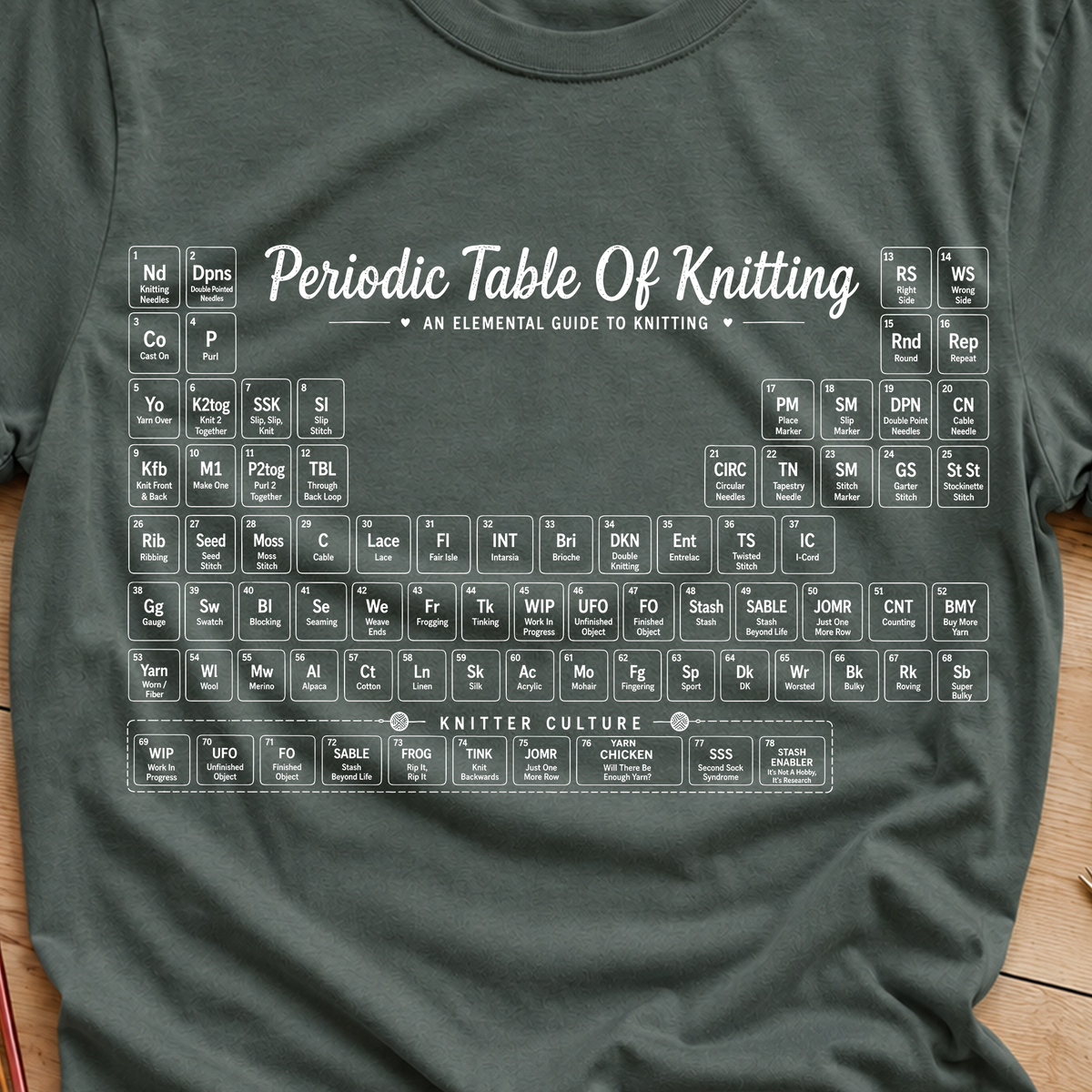 Periodic Table Of Knitting T-Shirt