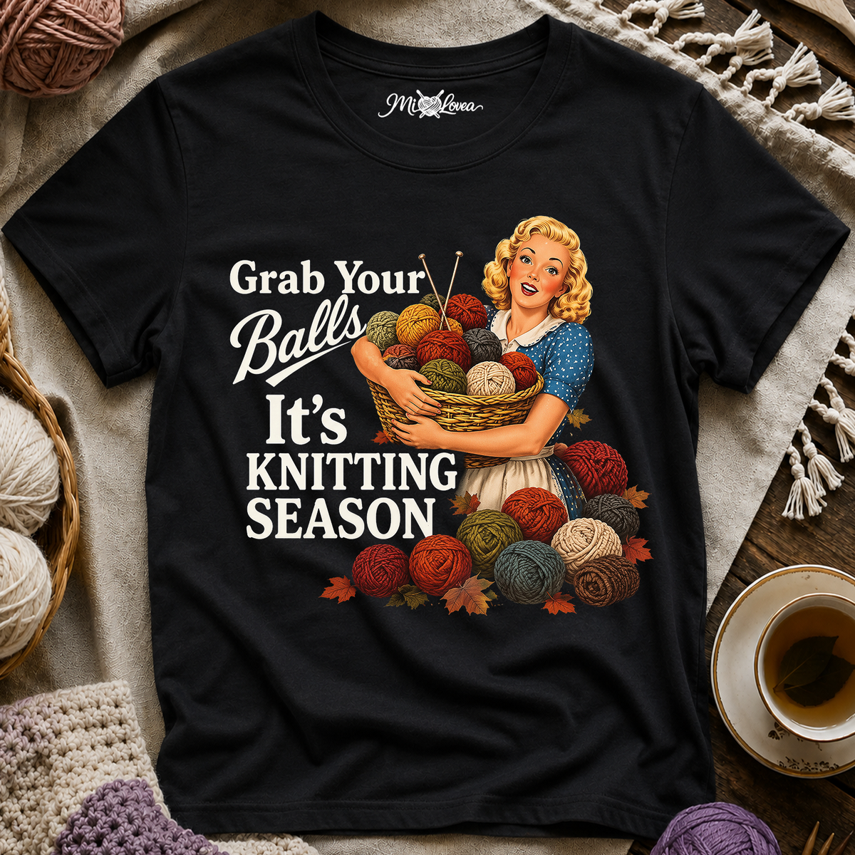 "Grab Your Balls" Retro Yarn Shirt