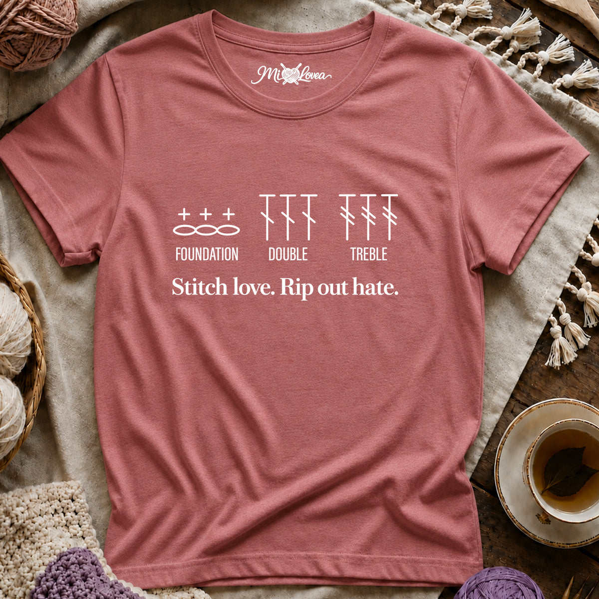 Stitch Love Rip Out Hate T‑Shirt