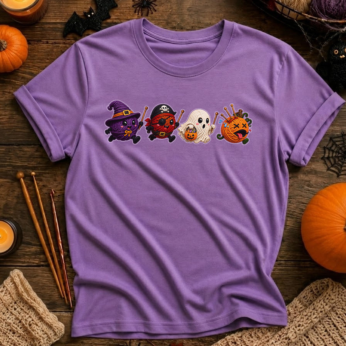 Halloween Candy Characters Tee — Cute Witch, Pirate, Ghost & Pumpkin Candy Shirt