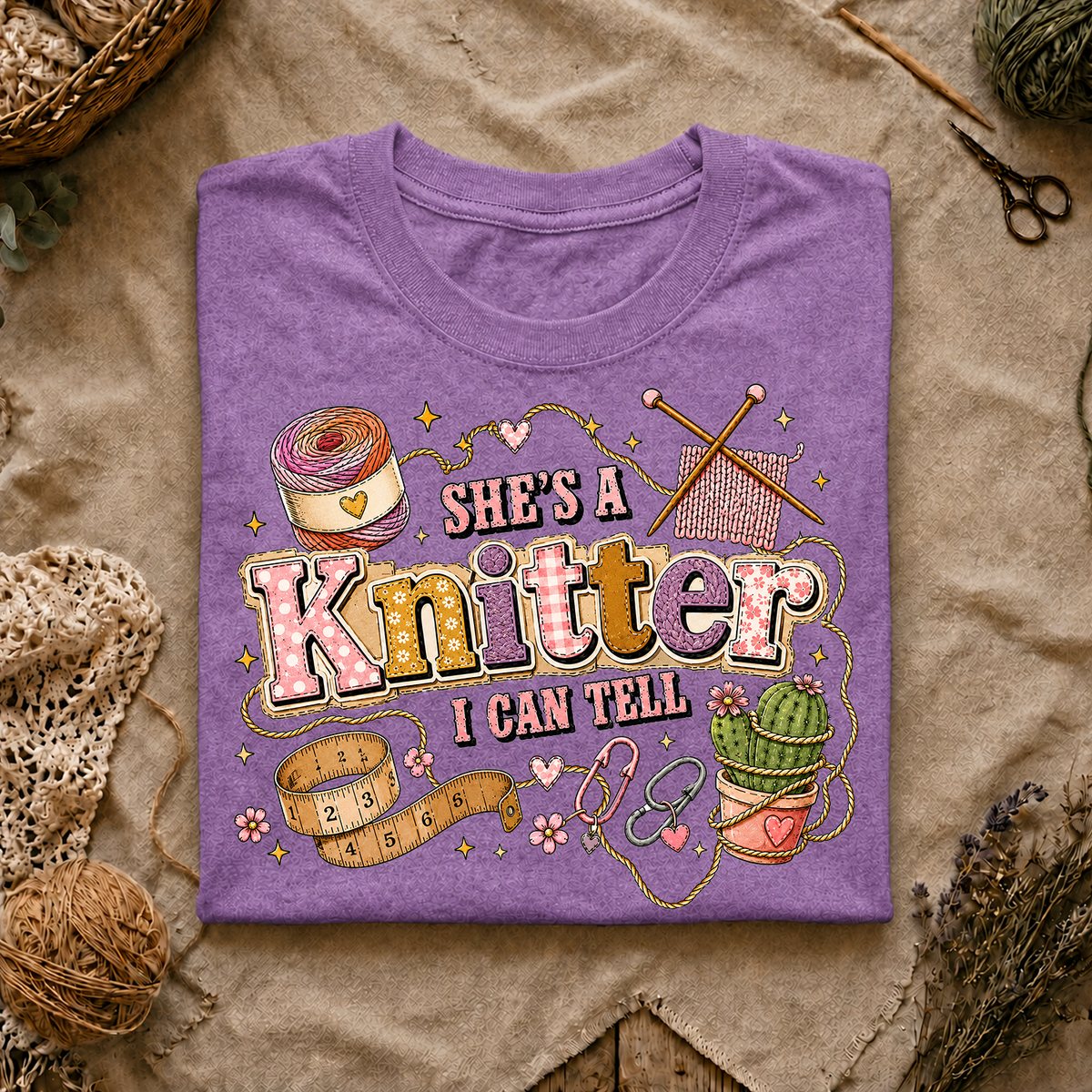 She's A Knitter I Can Tell T‑Shirt