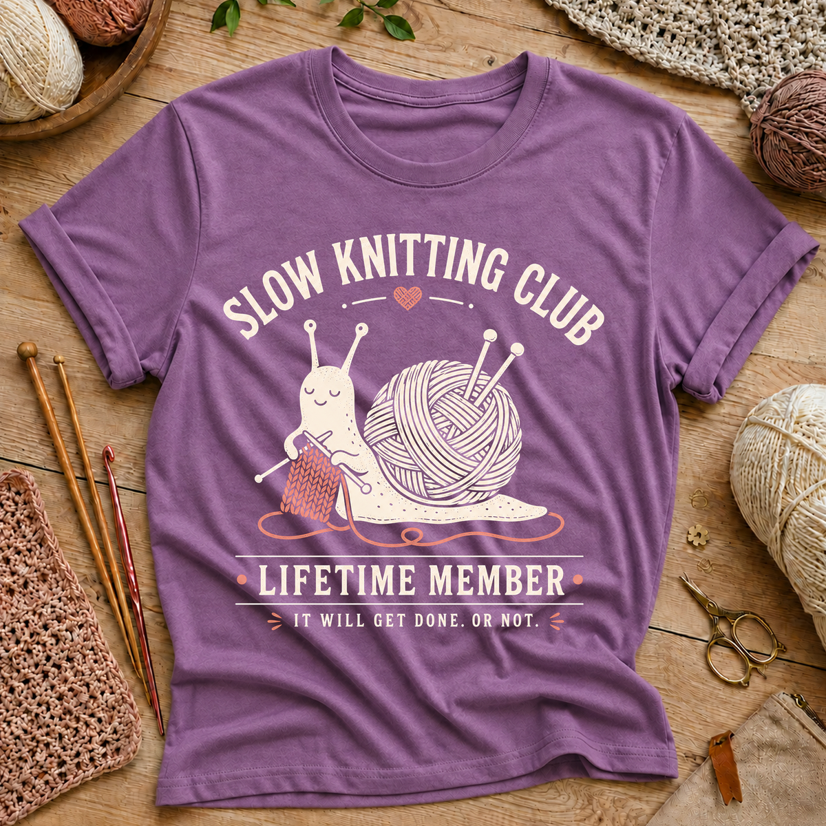 Slow Knitting Club Lifetime Member T-Shirt